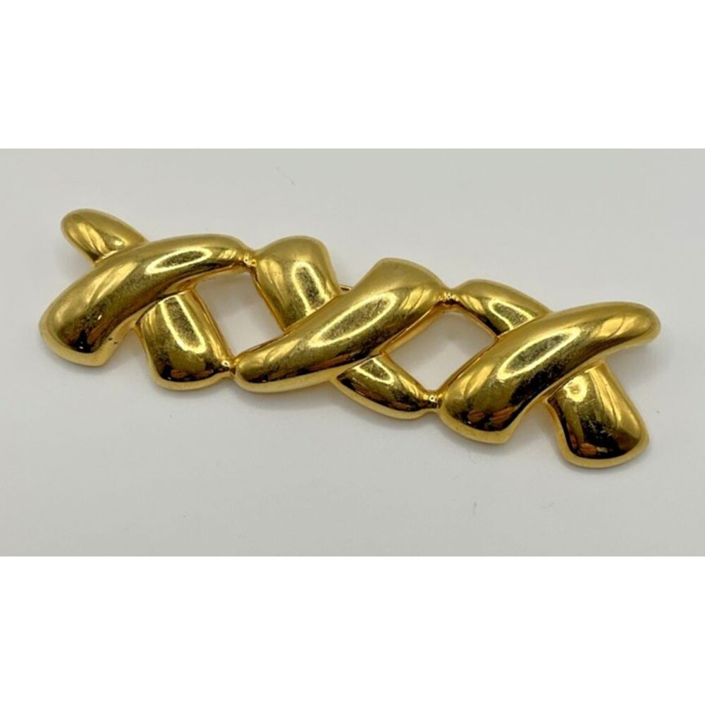 Goldtone Statement Brooch XXX Vintage Fashion Jewelry Art to Wear Chunky